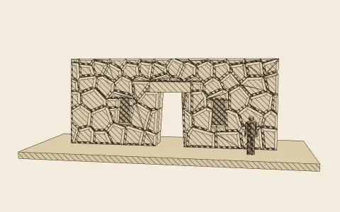 Inca masonry: the model drawn as an engraving
