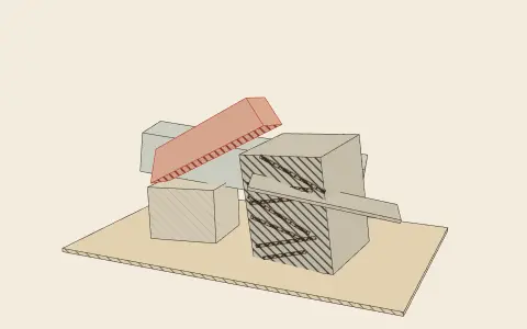 Deconstructed volumes: the model drawn as an engraving