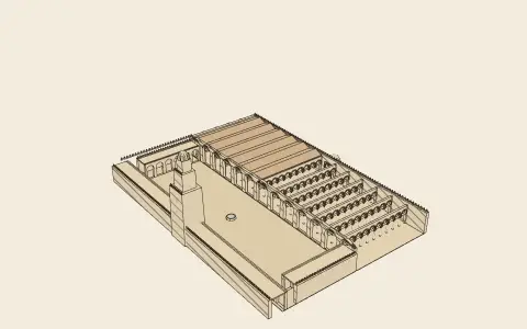 The hypostyle mosque: the model drawn as an engraving
