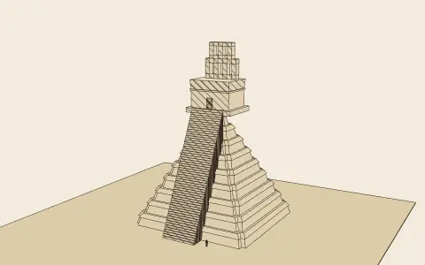 The Mesoamerican platform pyramid: the model drawn as an engraving