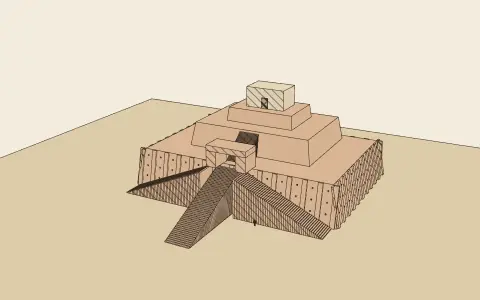 The ziggurat of Ur: the model drawn as an engraving