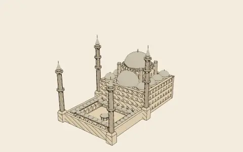 The Ottoman mosque: the model drawn as an engraving