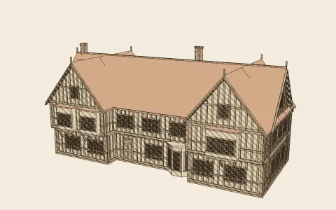 A house by its style’s rules: the model drawn as an engraving