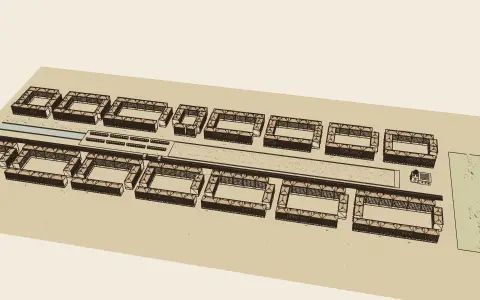 The Wienzeile, Vienna: the town's model seen from above, drawn as an engraving