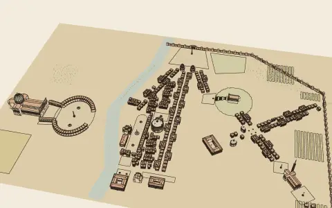 Rome of the popes: the town's model seen from above, drawn as an engraving